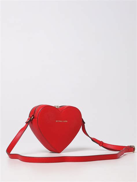 michael kors purse red with hearts|red Michael Kors crossbody purse.